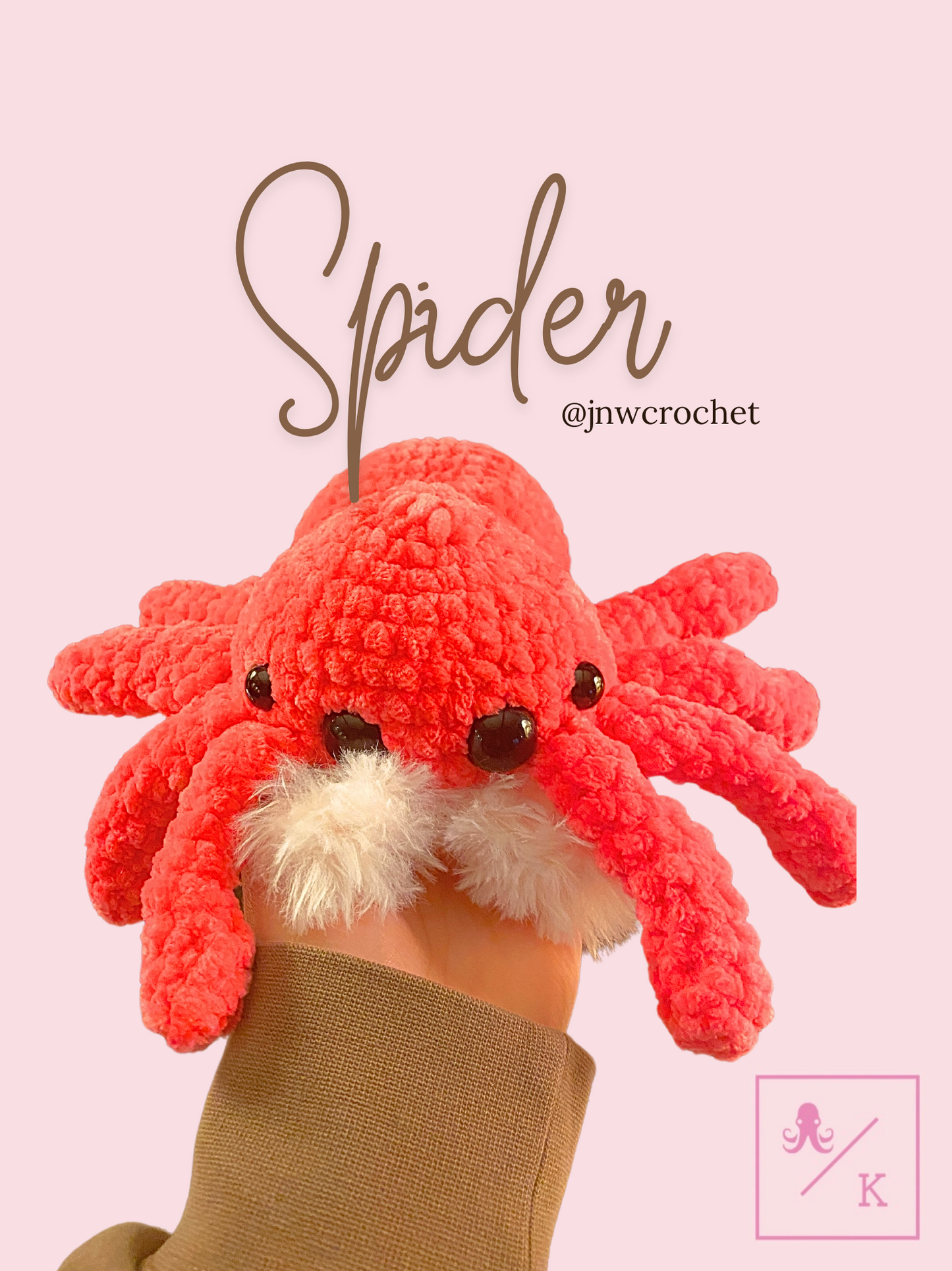 Crocheted Spider with Fuzzy Fangs