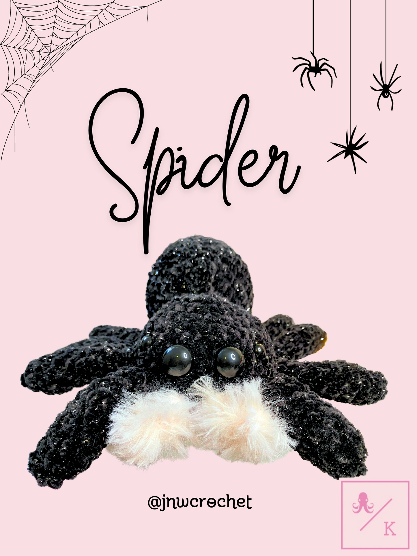 Crocheted Spider with Fuzzy Fangs